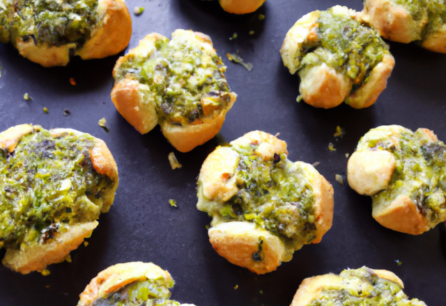 Bouchees croustillantes au pesto