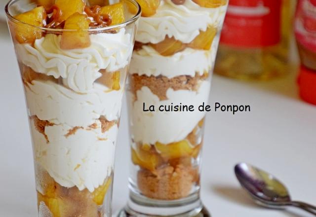 Verrine d'ananas flambé et crème mascarpone