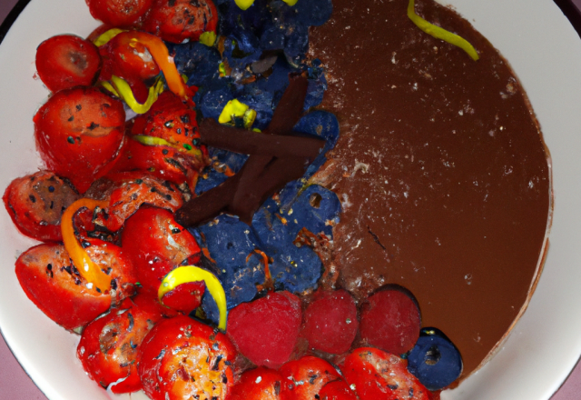 Fruits épicés et crème au chocolat