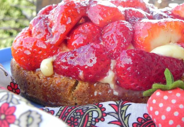 Crumble inversé aux fraises