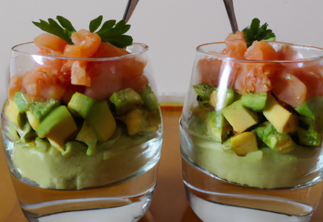 Verrines de saumon avocat