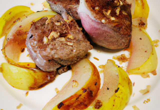 Tournedos aux poires tapées