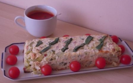 Terrine de courgettes, lardons et basilic