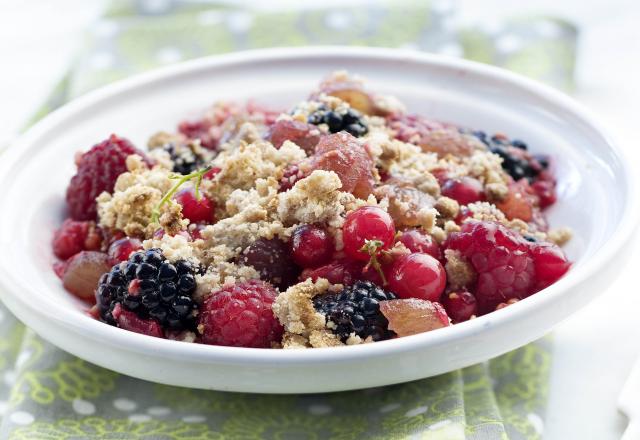 Crumble fruits rouges et châtaignes confites