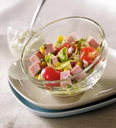 Verrine de cervelas aux crudités