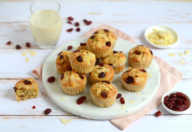 Muffins aux cranberries et amandes