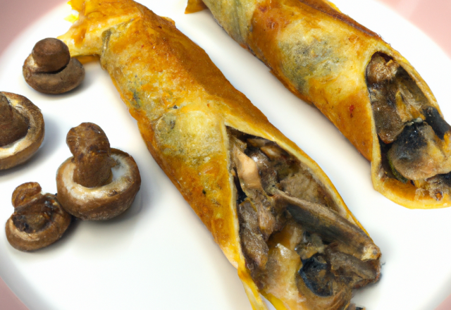 Crêpes farcies à l'andouillette et aux champignons