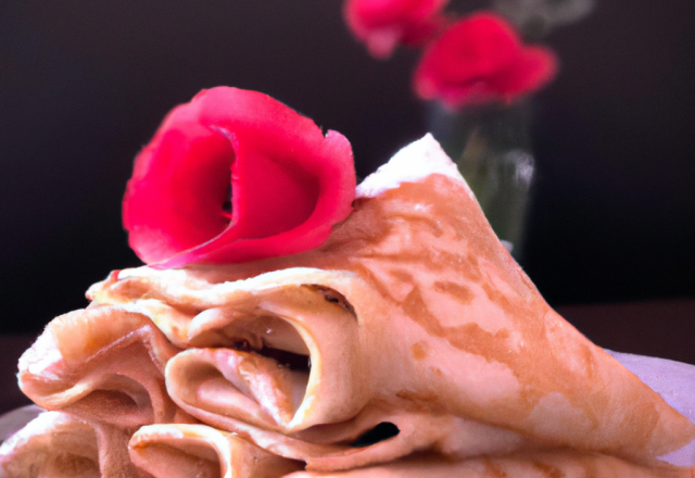 Crêpes sucrées à la rose