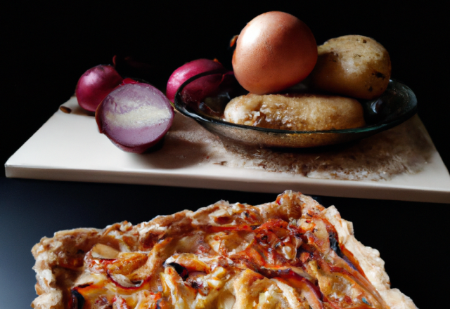 Tourte aux pommes de terre et oignons