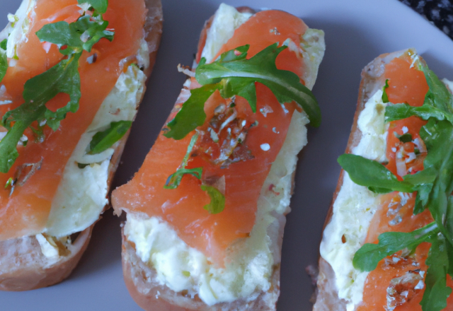 Toasts de saumon fumé à la mozzarella