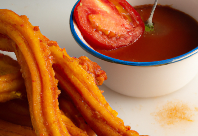 Churros de Morue, jus tomate-épicé