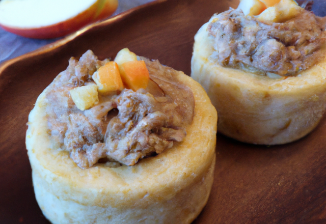 Petites bouchées de rillettes sur pommes fondantes