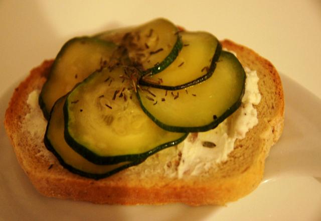 Tartine aux Carré Frais et courgettes