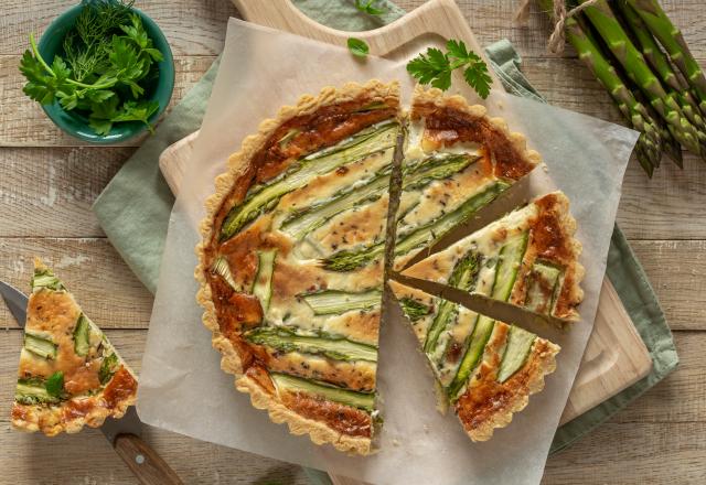 Quiche au saumon et aux pointes d'asperges