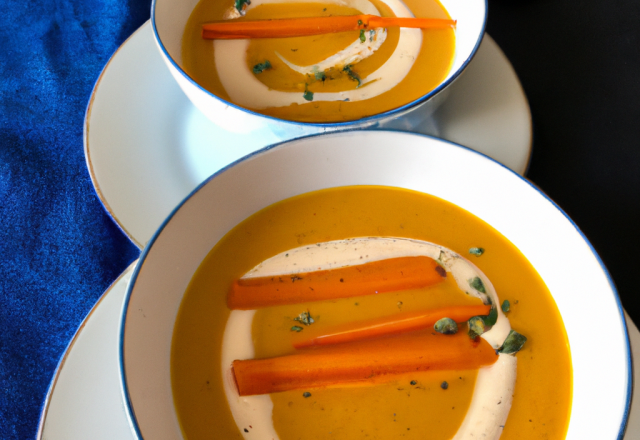 Velouté de carottes à la crème fraîche