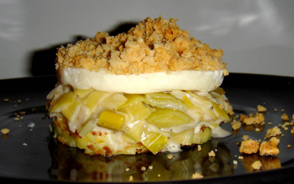 Crumble poireaux fromage