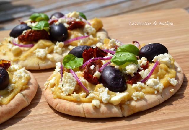 Pains pita à la grecque comme une pizza !