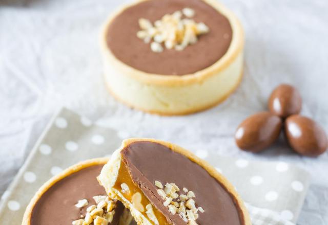 Tartelette choco-caramel mou aux cacahuètes