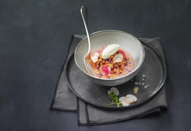 Risotto de légumes d’antan au St Môret® Ligne & Plaisir, à la noix du Périgord