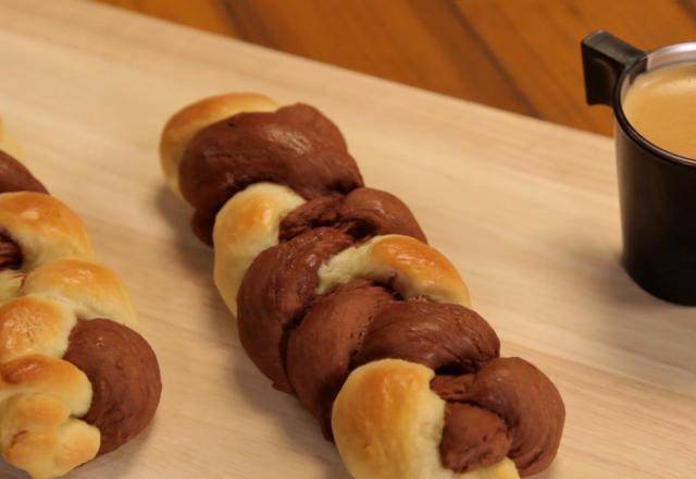 Brioche tressée bicolore