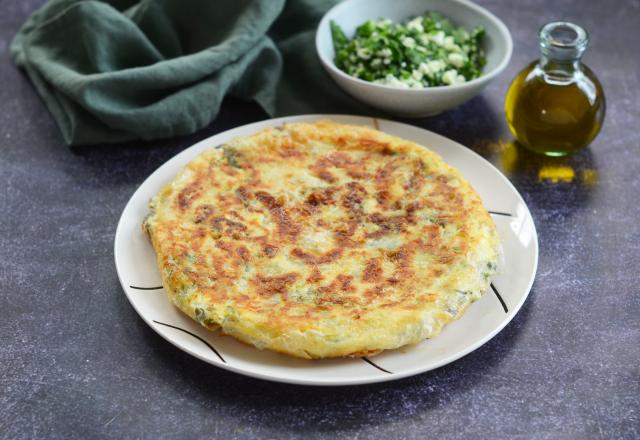 Tarte filo, féta et épinards à la poêle