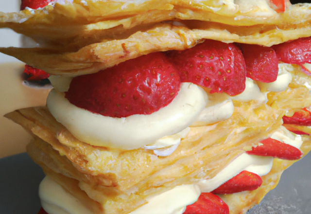 Milles feuilles vanille et fraises