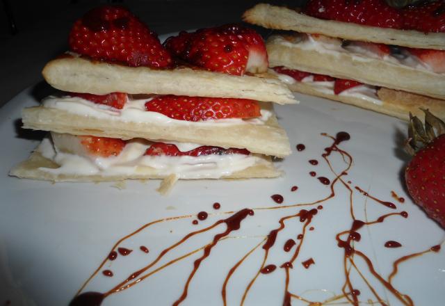 Mille-feuille gourmand aux fraises