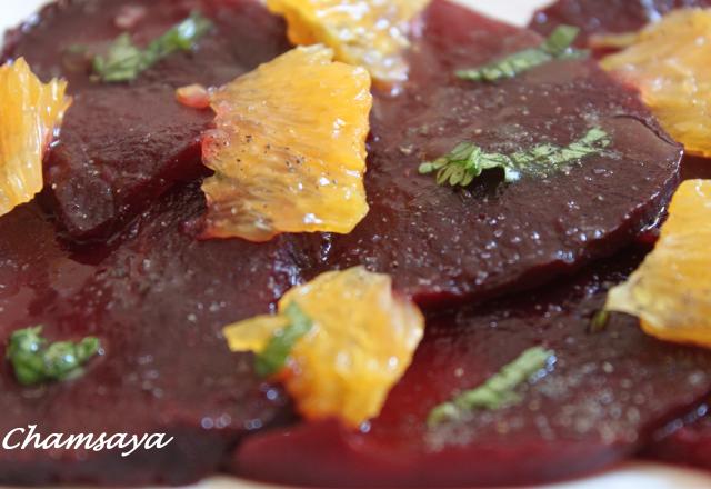 Carpaccio de betteraves et d'orange