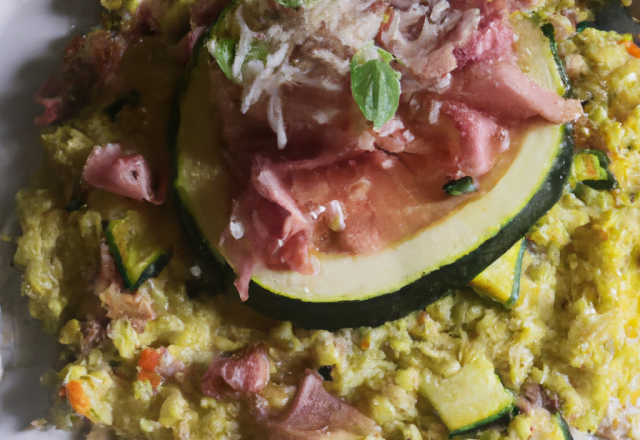 Risotto courgette-coppa