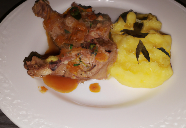 Lapin à la polenta