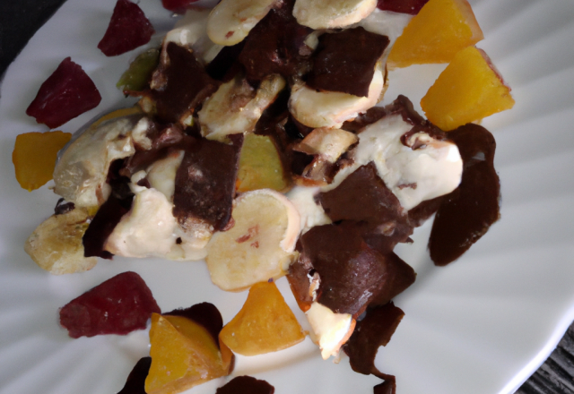 Fruits glacés au chocolat blanc