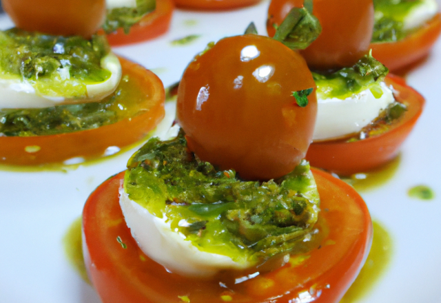 Tomates au chèvre et pesto