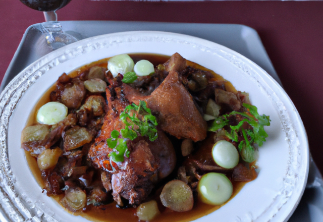 Poularde à la bière brune