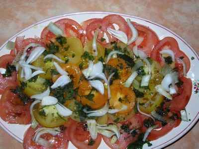 Salade 3 tomates à la coriandre fraiche