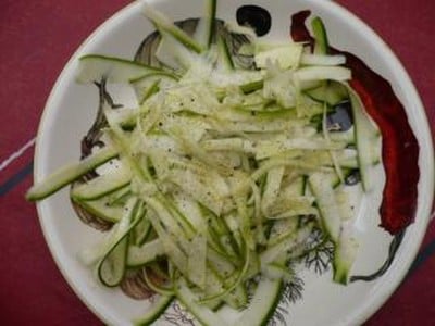 Carpaccio de courgettes