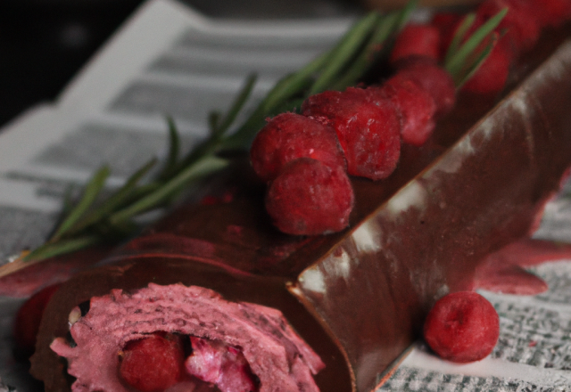 Bûche choco framboise