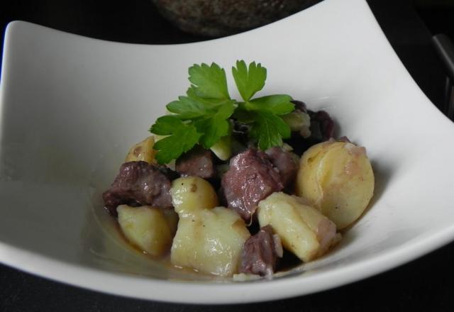 Daube de filet mignon de porc au vin blanc et aux rattes du Touquet