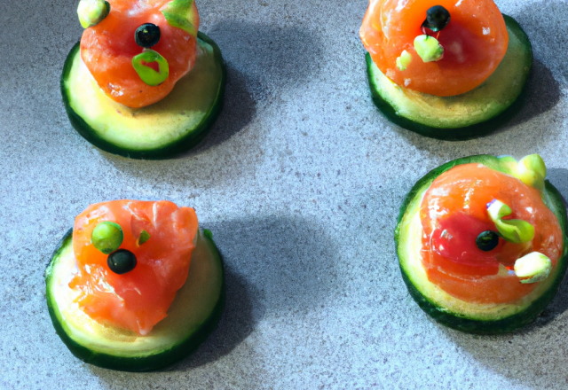 Amuse bouche saumon concombre