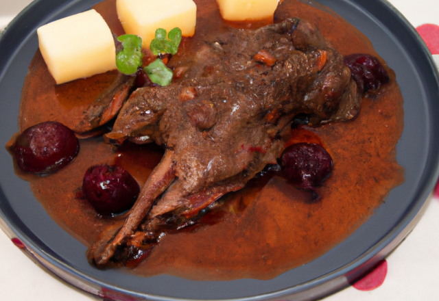 Gibelotte de lapin au vin rouge