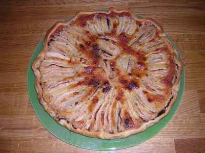 Tarte aux poires et chocolat fondu