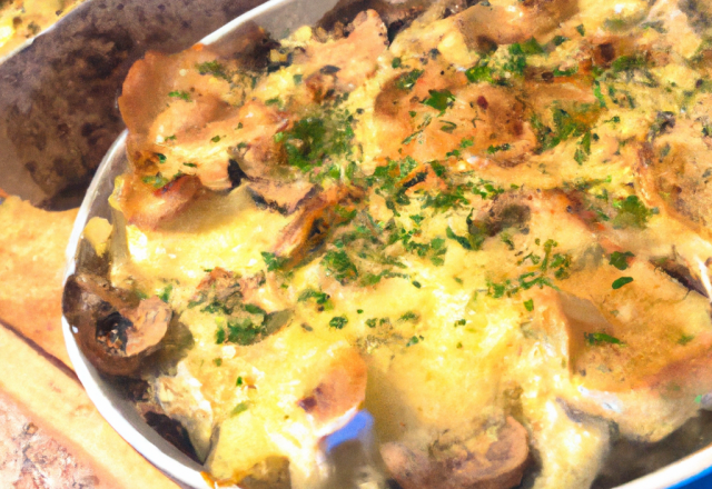 Gratin de pommes de terre et de champignons