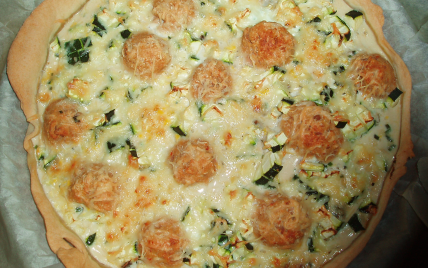 Tarte aux boulettes de thon et courgettes