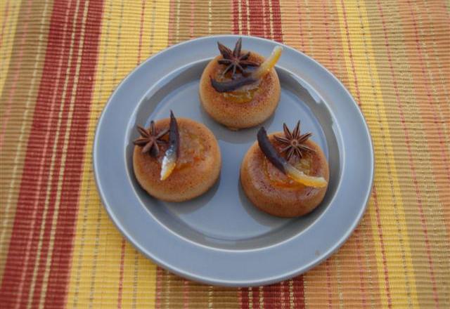 MIini savarins de pain d'épices  au confit de clémentime