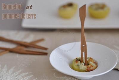 Bouchées apéritives de pommes de terre, Roquefort, ricotta et estragon