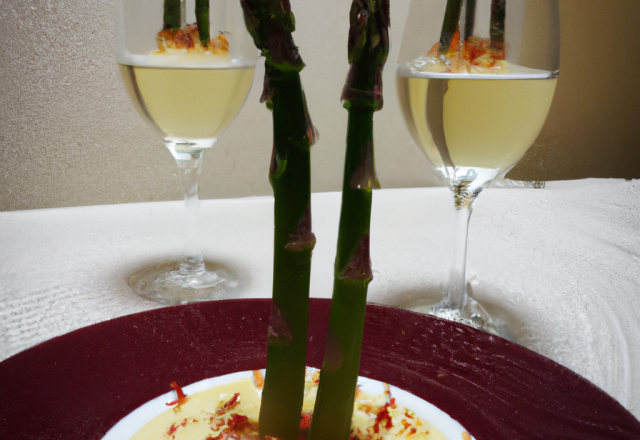 Mousse d'asperges blanches au vin blanc