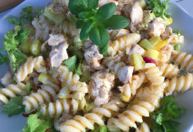 Salade de Fusilli au poulet et aux poires