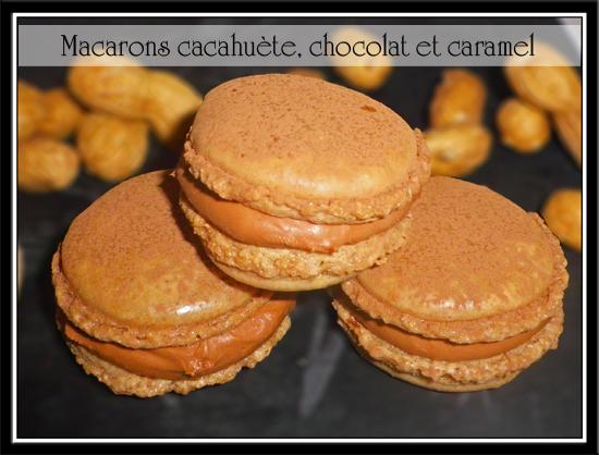 Macarons cacahuètes, chocolat et caramel