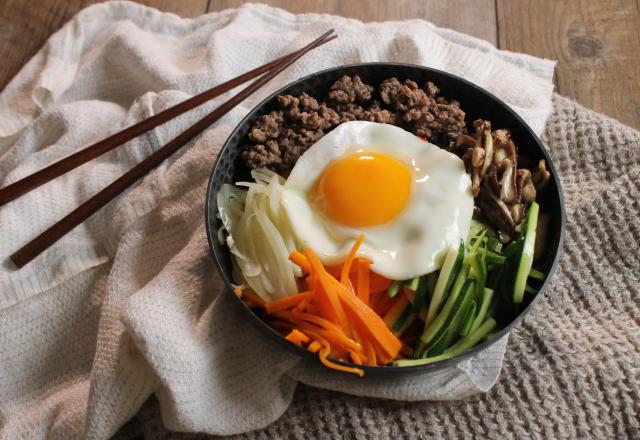 Bibimbap au bœuf haché