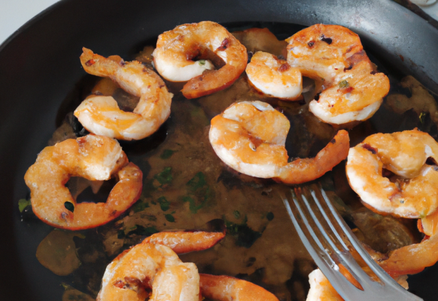 Crevettes flambées au rhum (ou whisky)