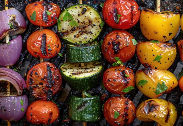 Brochettes de courgettes au barbecue avec sa marinade